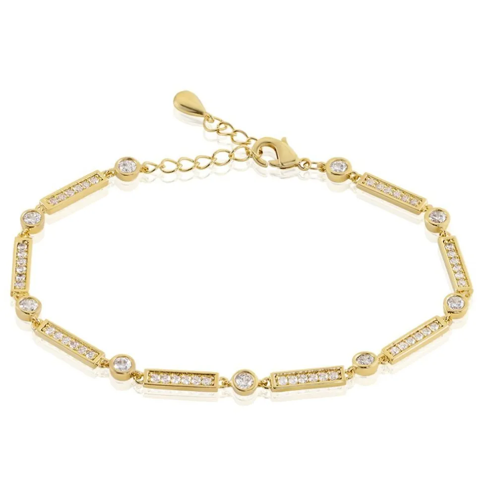 Bracelet Plaqué Or Epilobe Oxydes De Zirconium
