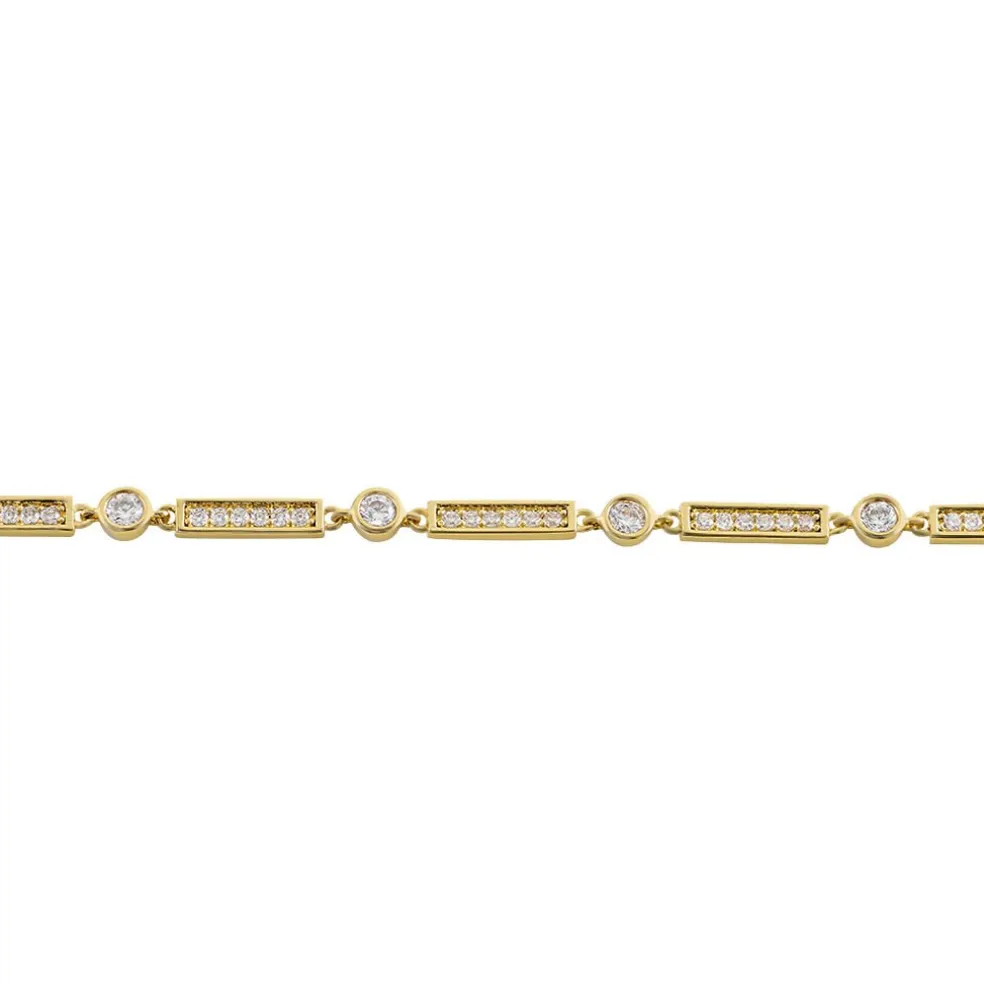 Bracelet Plaqué Or Epilobe Oxydes De Zirconium