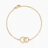 Bracelet Poeae Plaqué Or Jaune Oxyde De Zirconium