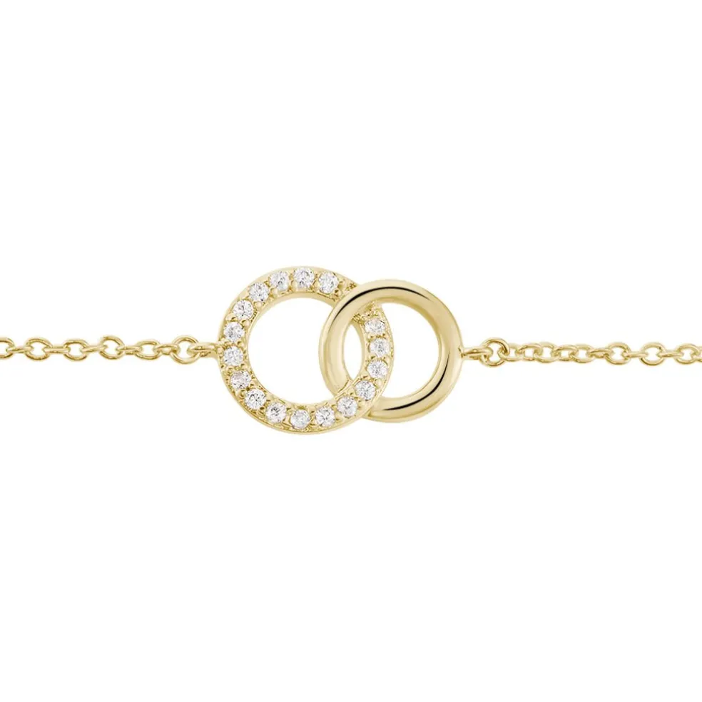 Bracelet Poeae Plaqué Or Jaune Oxyde De Zirconium
