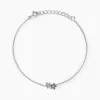 Bracelet Purple Bloom Argent Blanc Oxyde De Zirconium