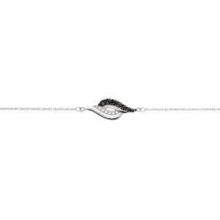 Bracelet Sculptural Or Blanc Diamant
