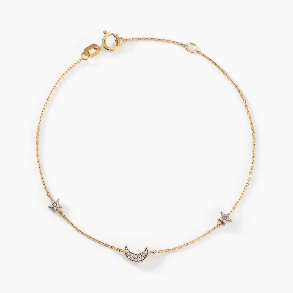 Bracelet Stellar Or Jaune Oxyde De Zirconium
