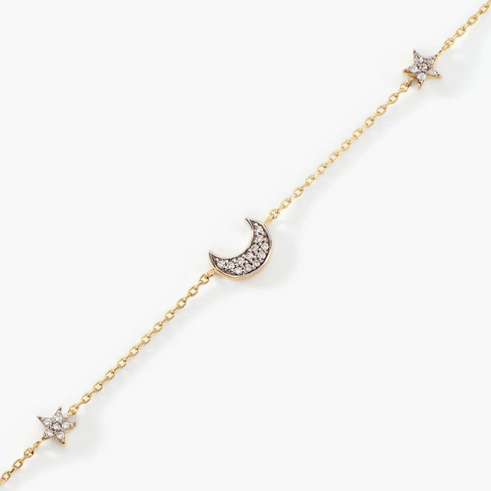 Bracelet Stellar Or Jaune Oxyde De Zirconium