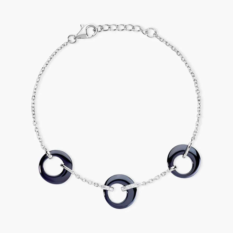 Bracelet Suzanne Argent Blanc Céramique Et Oxyde De Zirconium