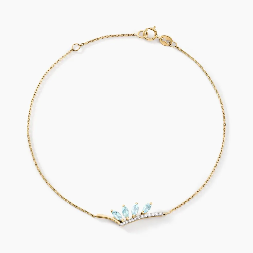 Bracelet Tiara Or Jaune Topaze Oxyde De Zirconium