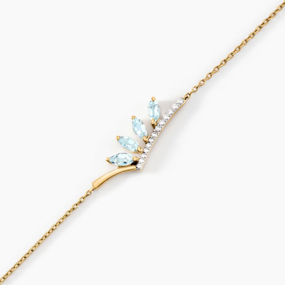 Bracelet Tiara Or Jaune Topaze Oxyde De Zirconium