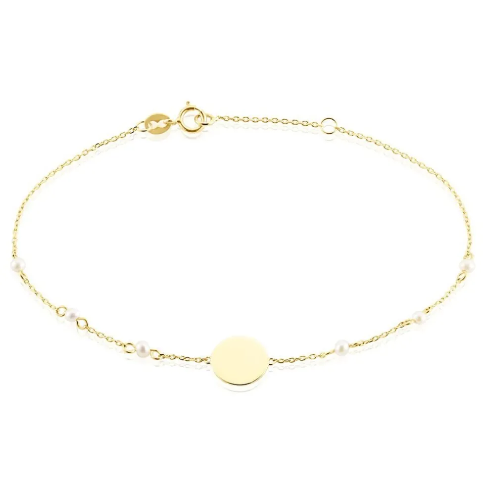 Bracelet Tiny Pearls Or Jaune Perle De Culture