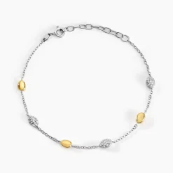 Bracelet Tiwa Argent Bicolore Oxyde De Zirconium
