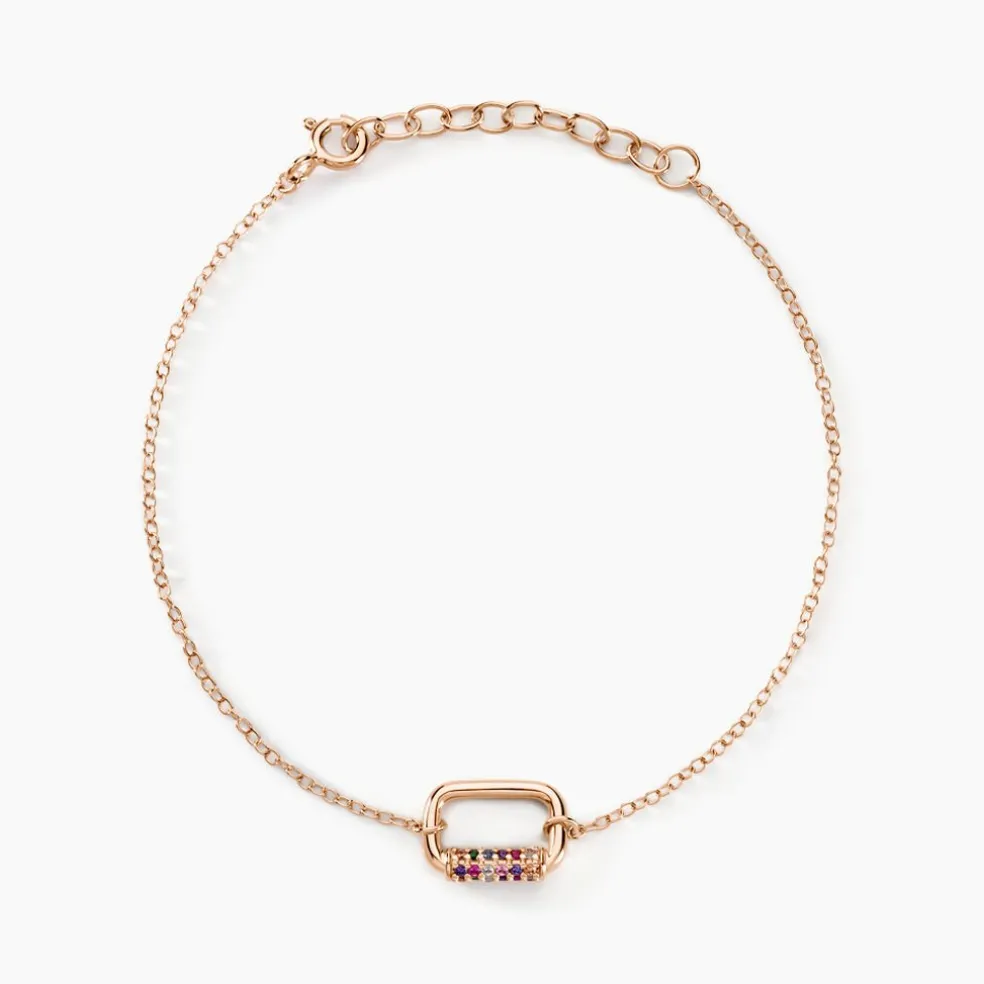 Bracelet Urban Call Argent Rose Pierre De Synthese Oxyde De Zirconium