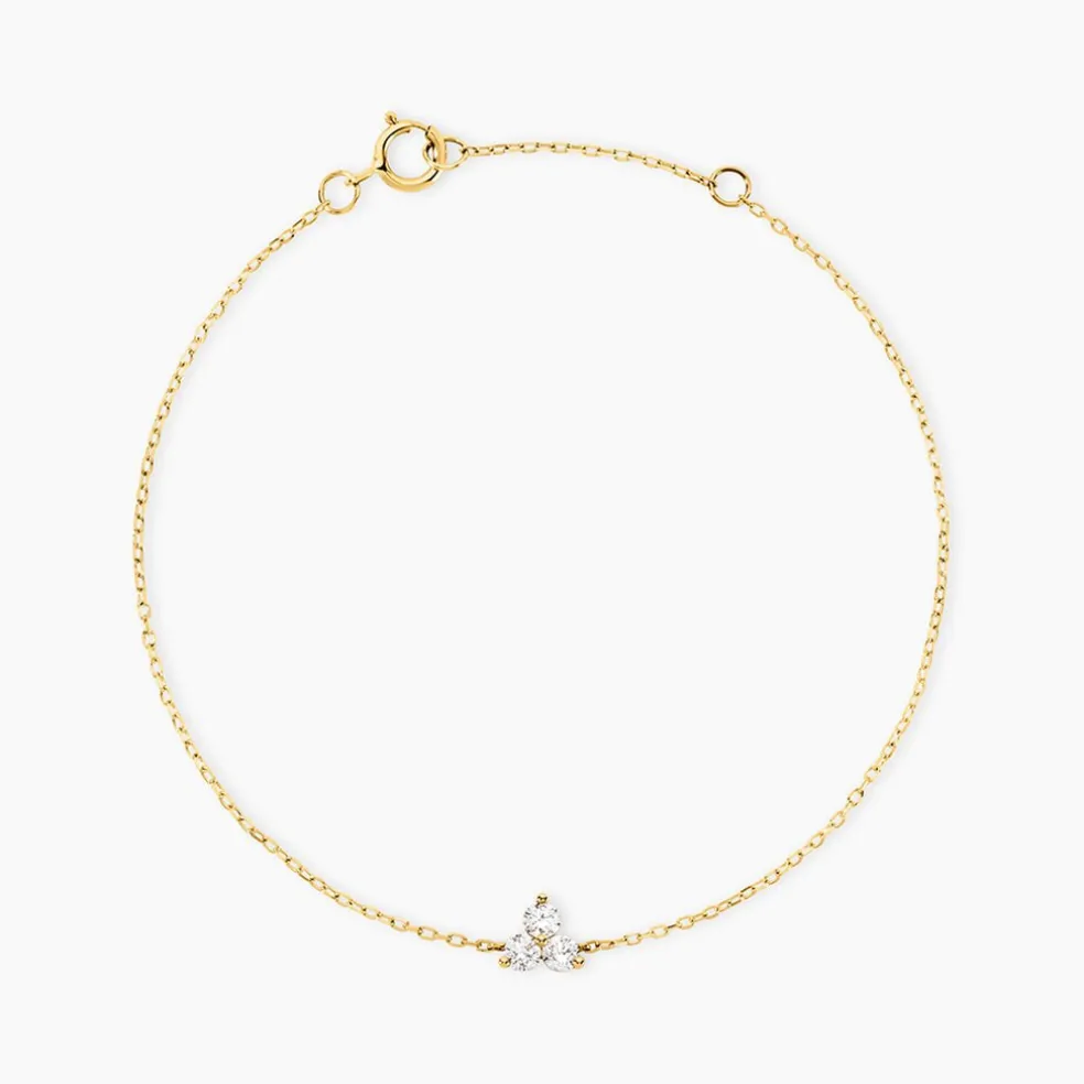 Bracelet Usoa Or Jaune Diamant Synthétique
