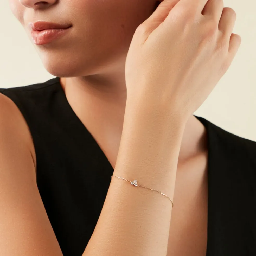 Bracelet Usoa Or Jaune Diamant Synthétique