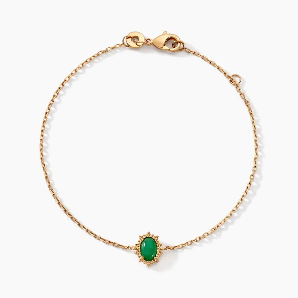 Bracelet Vintage Love Plaqué Or Jaune Aventurine