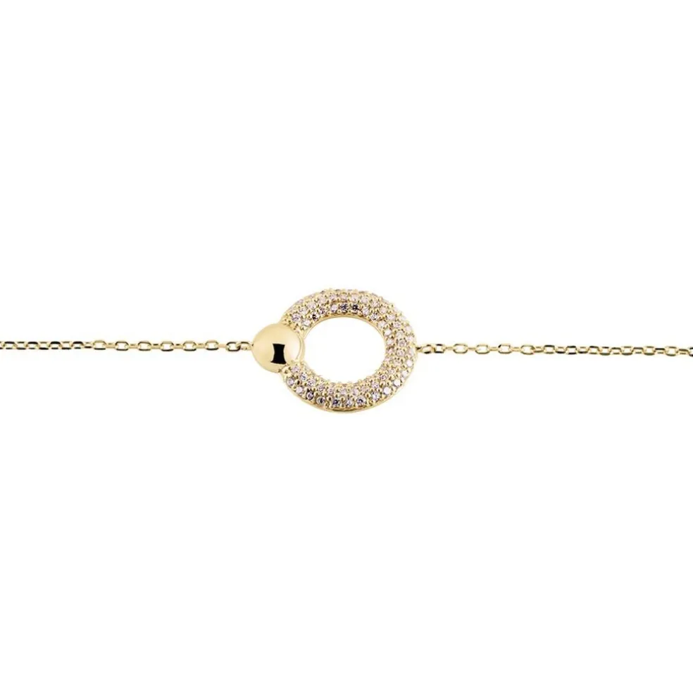 Bracelet Vivienna Plaque Or Jaune Oxyde De Zirconium
