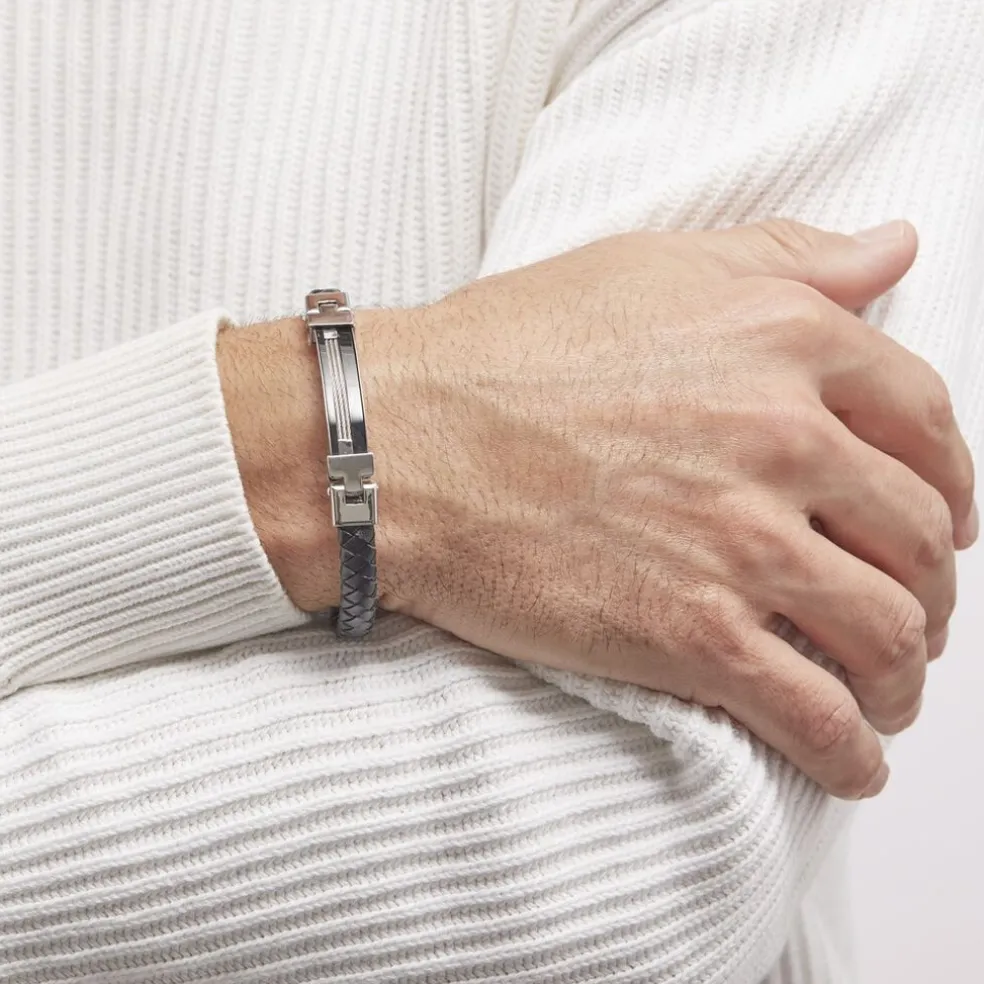 Bracelet Yannick Acier Blanc