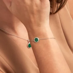 Bracelet Zea Argent Blanc Malachite