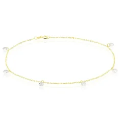 Chaine De Cheville Or Jaune Leucitica Oxydes De Zirconium