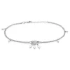 Chaîne De Cheville Argent Blanc Tangui Oxydes De Zirconium