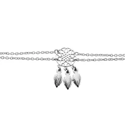 Chaîne De Cheville Argent Blanc Tangui Oxydes De Zirconium