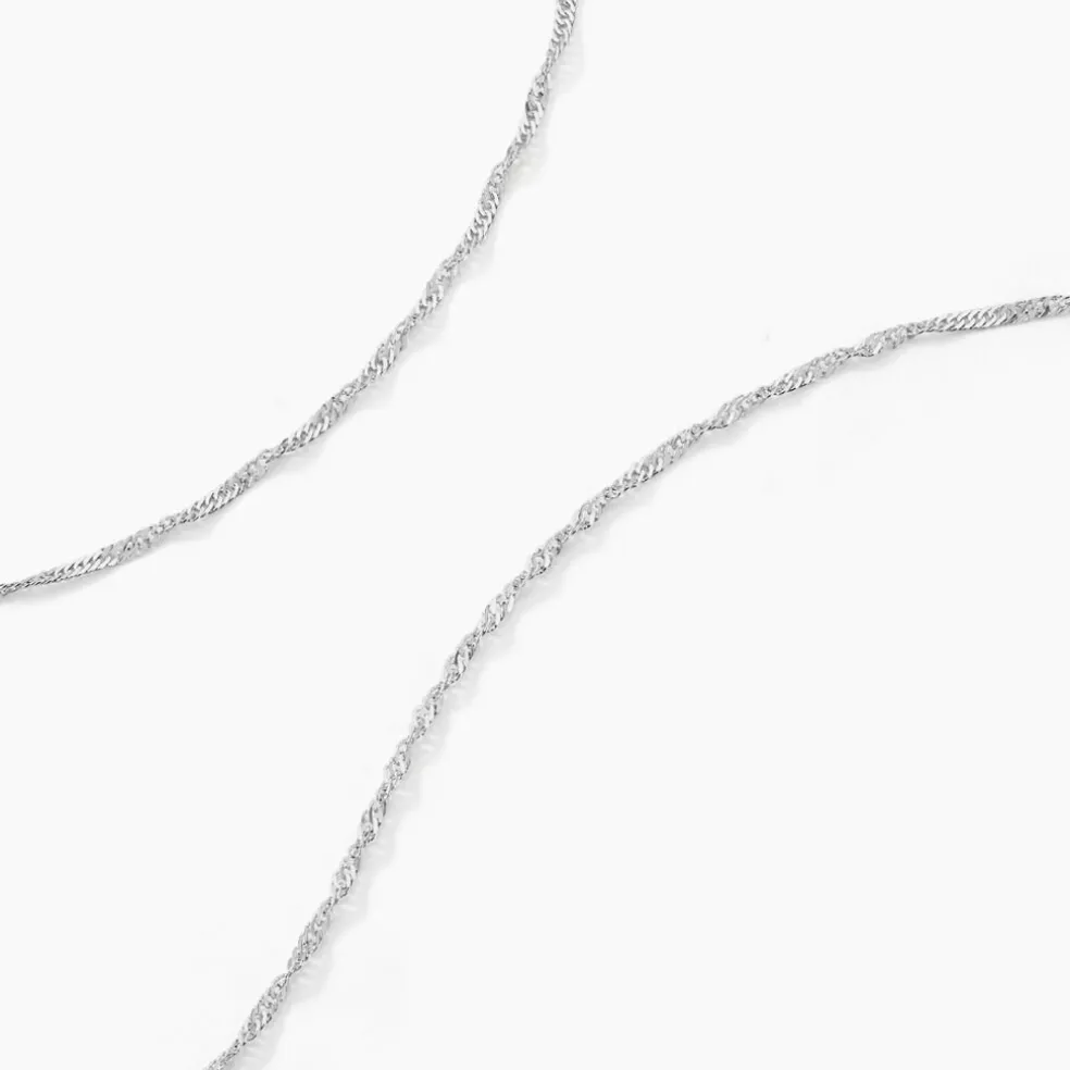 Chaîne Ons Maille Singapour Or Blanc