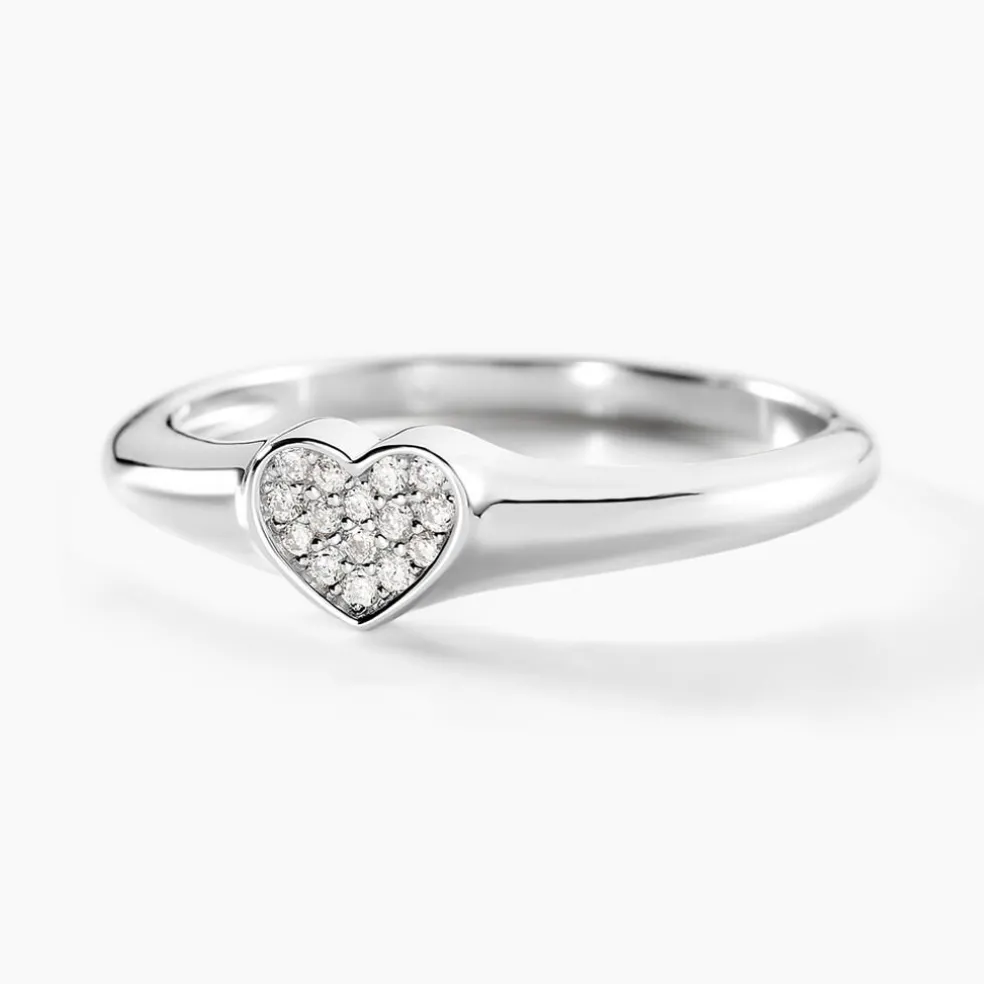 Chevalière Argent Deep In Love Oxydes De Zirconium