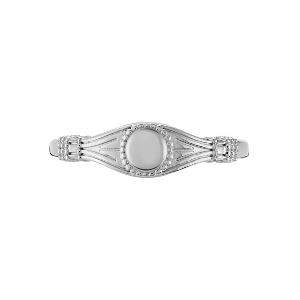 Chevalière Azteque Argent Blanc