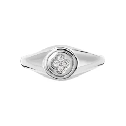 Chevalière Chesley Argent Blanc Oxyde De Zirconium