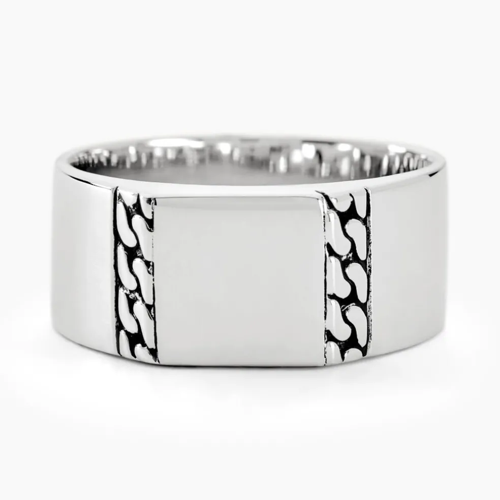 Chevalière Luka Argent Blanc
