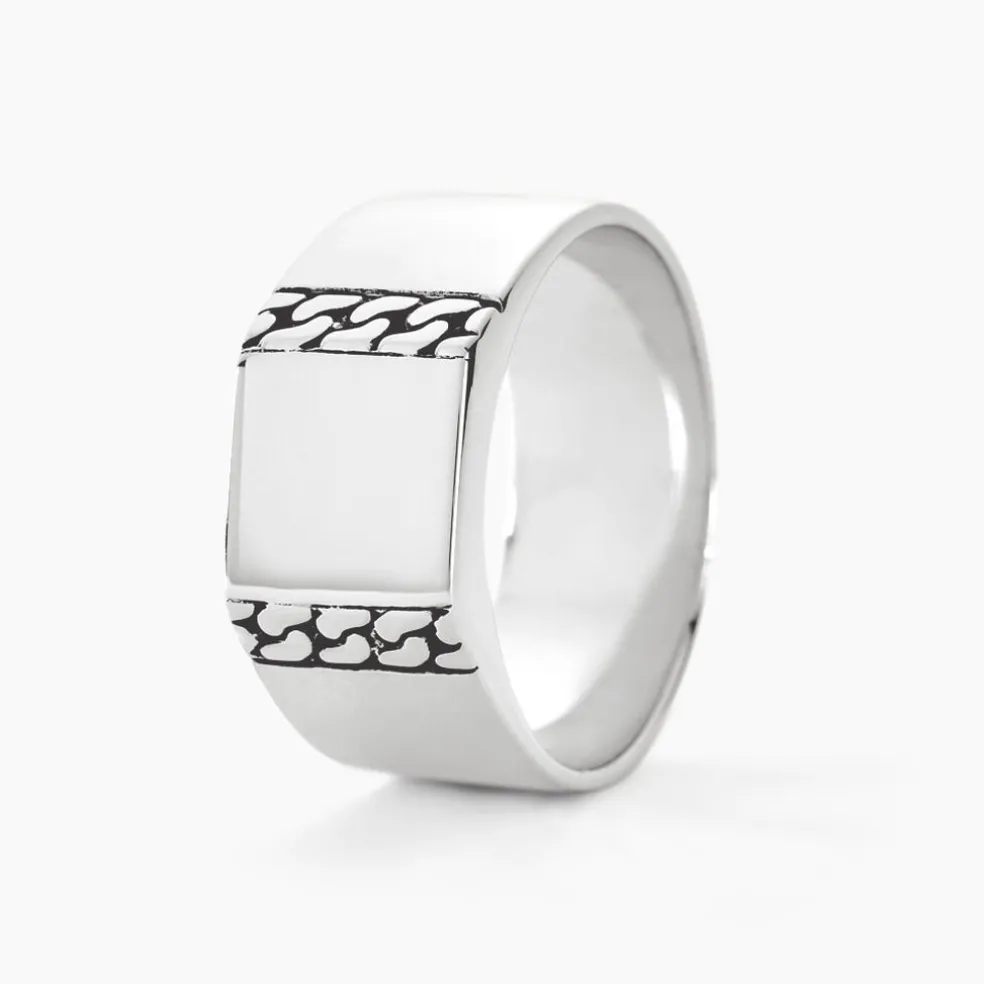 Chevalière Luka Argent Blanc