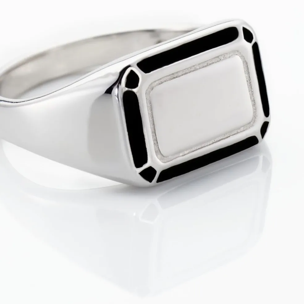Chevalière Manny Argent Blanc