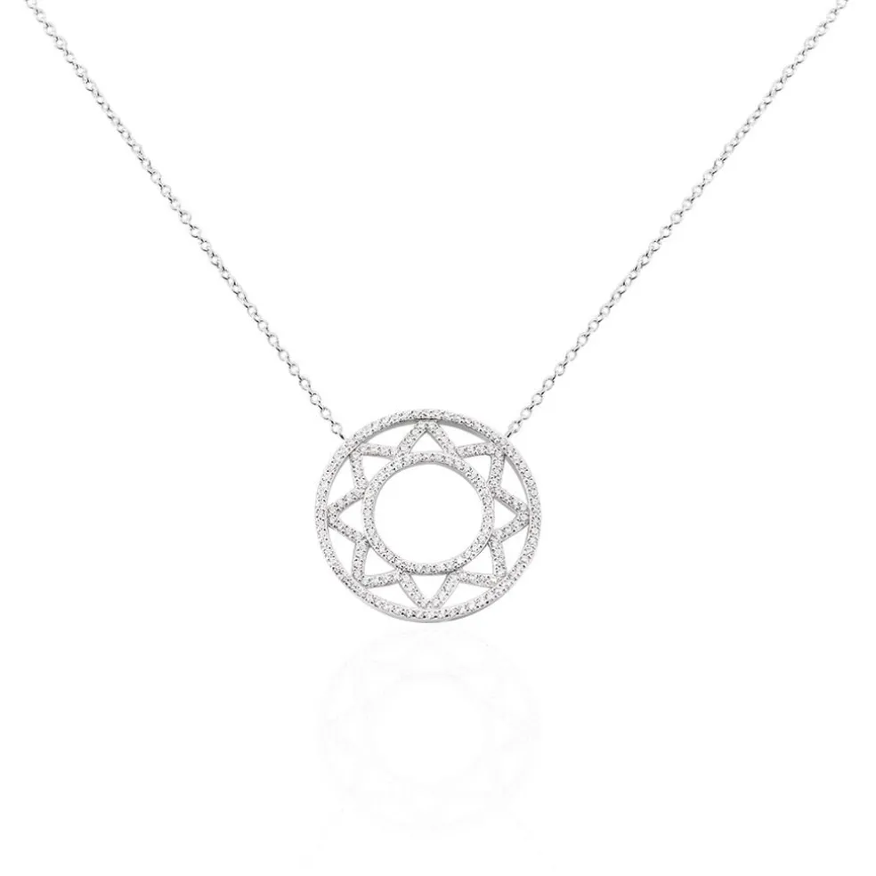 Collier Abia Argent Blanc Oxyde De Zirconium