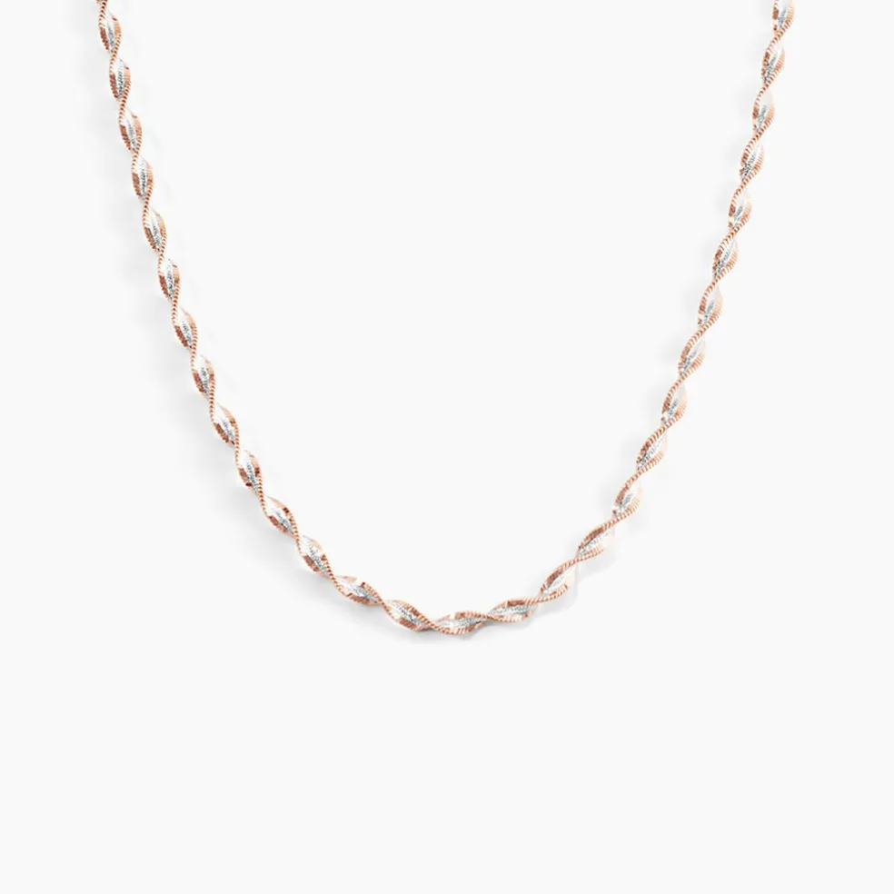 Collier Abie Torsade Argent Bicolore
