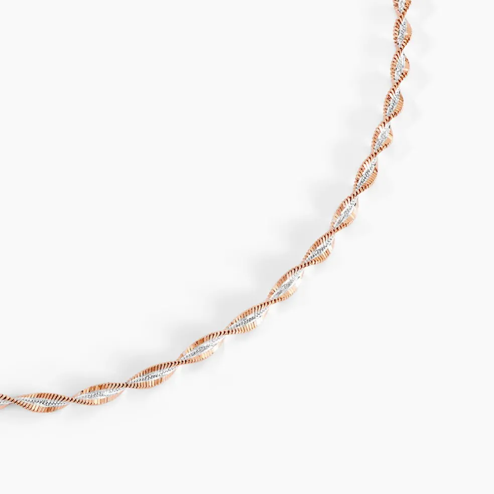 Collier Abie Torsade Argent Bicolore