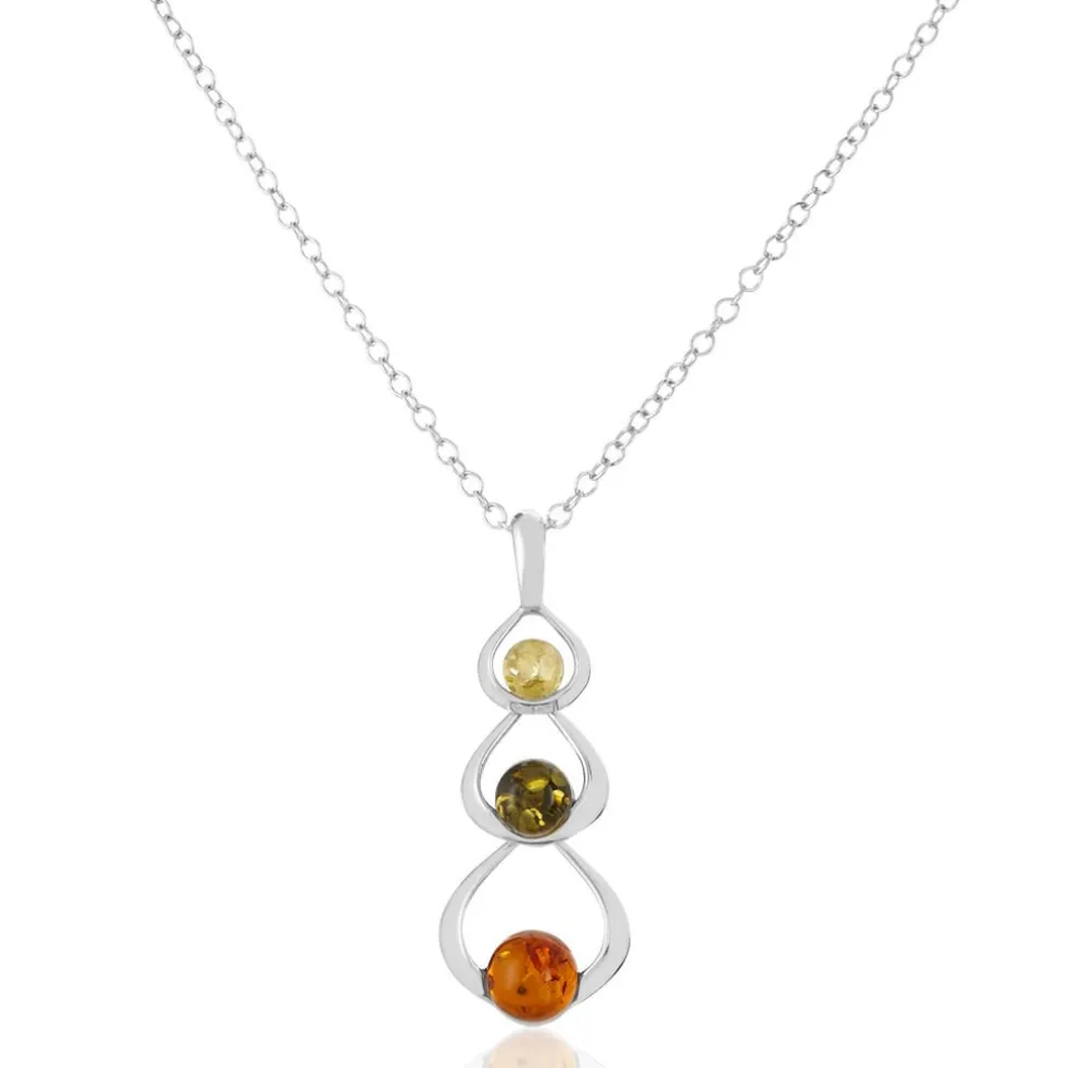 Collier Agneta Argent Blanc Ambre