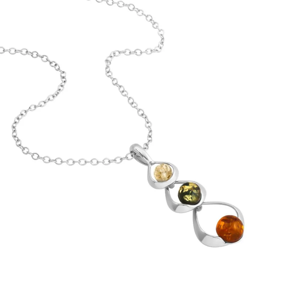 Collier Agneta Argent Blanc Ambre
