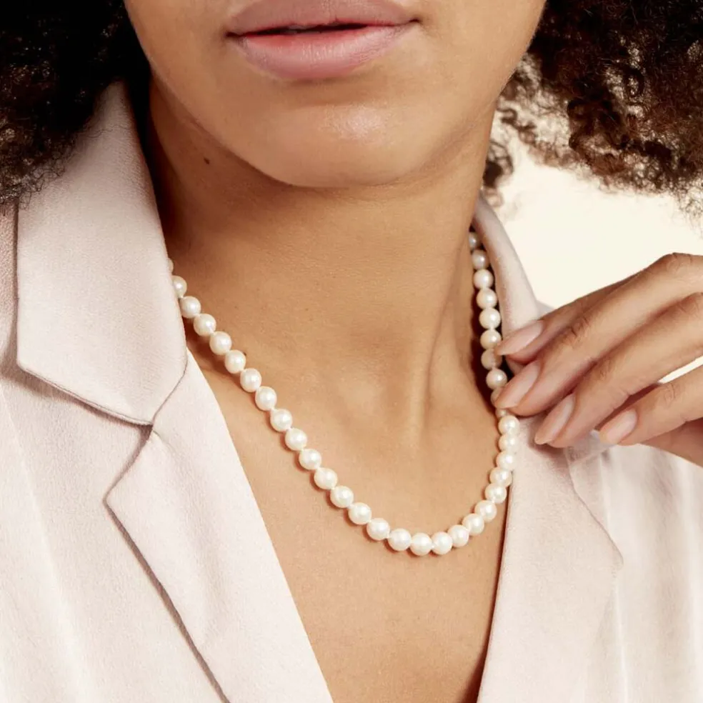 Collier Akoya Or Jaune Perle De Culture D'akoya