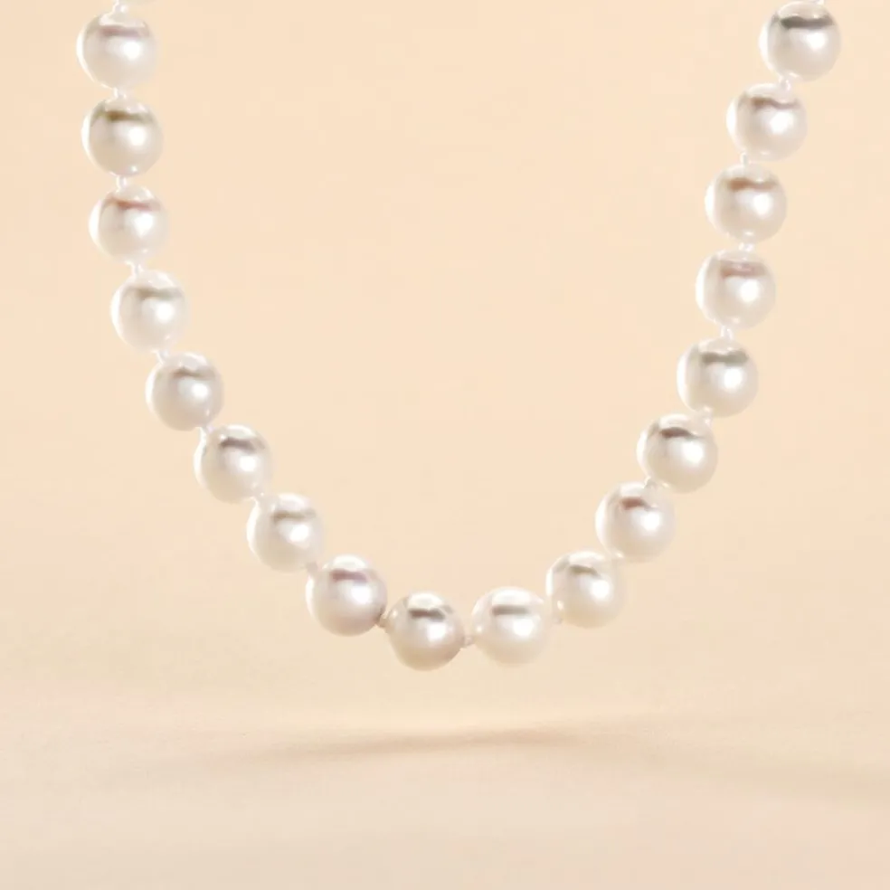Collier Akoya Or Jaune Perle De Culture D'akoya