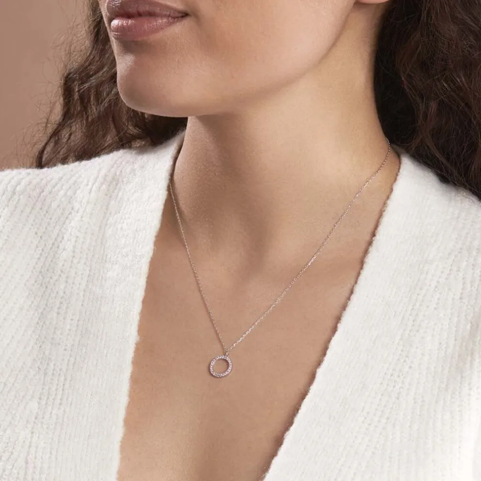 Collier Ambroisie Argent Blanc Oxyde De Zirconium