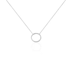 Collier Amene Or Blanc Diamant