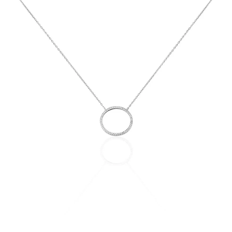 Collier Amene Or Blanc Diamant