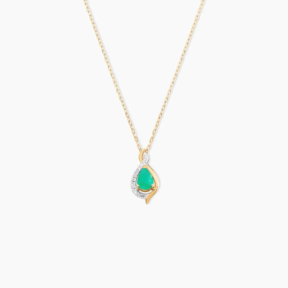 Collier Angelika Or Jaune Emeraude Diamant