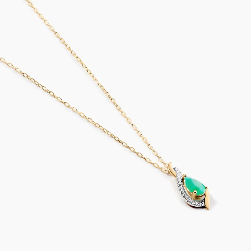 Collier Angelika Or Jaune Emeraude Diamant