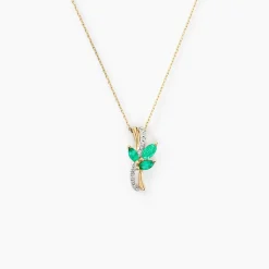 Collier Angie Or Jaune Emeraude Diamant