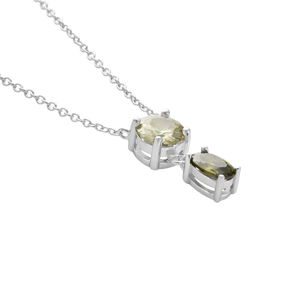 Collier Argent Blanc Brenna Oxydes De Zirconium