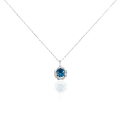 Collier Argent Blanc Clover Verre Oxydes De Zirconium