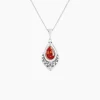 Collier Argent Blanc Doralyn Ambre
