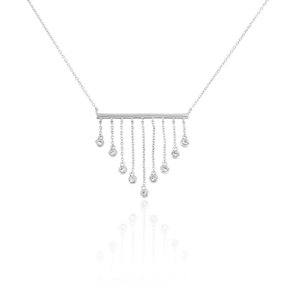 Collier Argent Blanc Edvard Oxydes De Zirconium