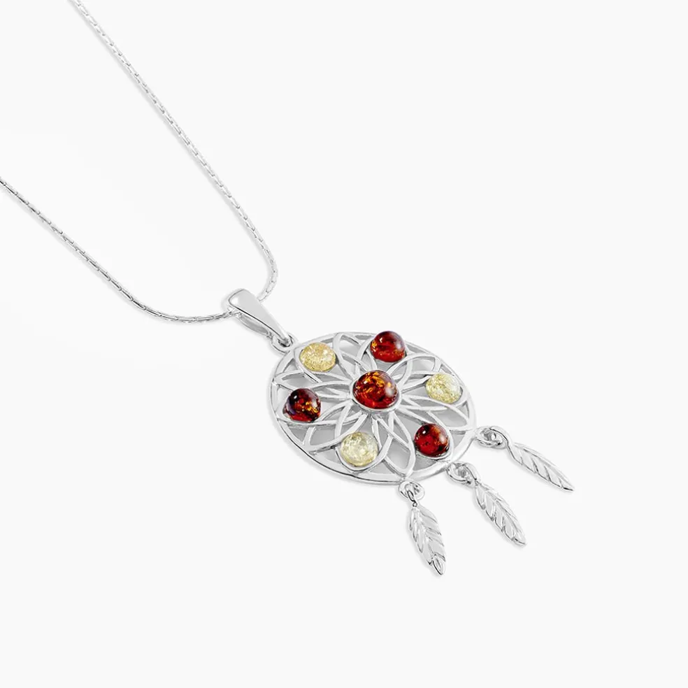 Collier Argent Blanc Lorena Ambre