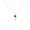 Collier Argent Blanc Mystica Ambre