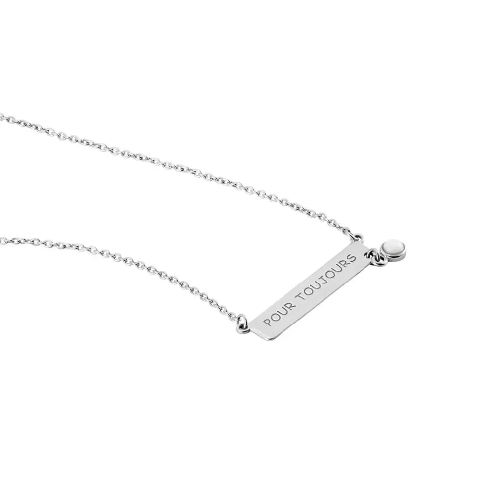 Collier Argent Blanc Sameera Agate